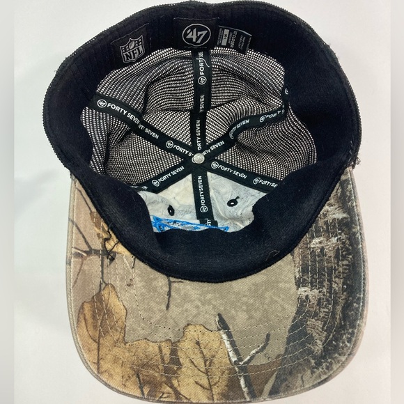 Forty Seven Camo Carolina Panthers NFL Compass Closer Ball Cap Baseball Hat M-L - Picture 7 of 8